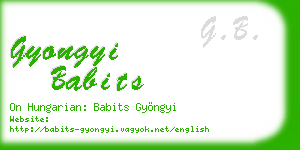 gyongyi babits business card